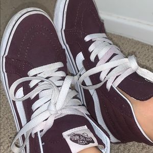 vans sk8 his in burgundy / maroon